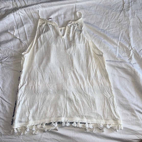 Floral Pattern Spaghetti Strap Tank Top - Roses Are Blue - Women’s S petite - Picture 4 of 4